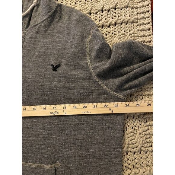 American Eagle Outfitters Classic Fit Hooded Pullover Sweatshirt L Gray - Picture 10 of 12